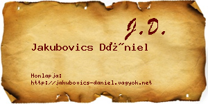 Jakubovics Dániel névjegykártya