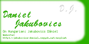 daniel jakubovics business card