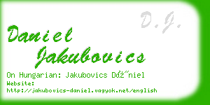 daniel jakubovics business card